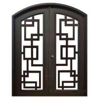 Latest design black frame double wrought iron doors