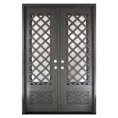 Top quality 2.5mm profile thickness wrought iron door steel security iron door