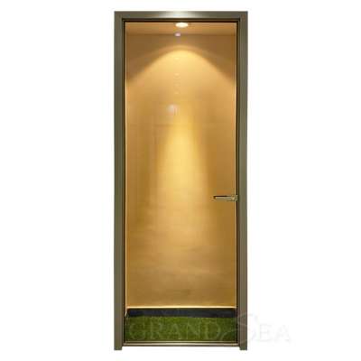 Fashion interior double coated glass swing aluminum single leaf door