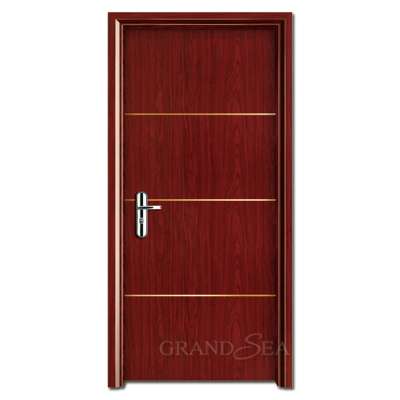 Red wood color design solid wood composite paint door