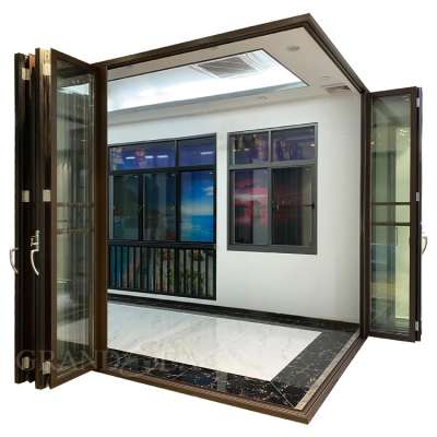 2020 hot selling aluminum folding full glass style doors Philippines